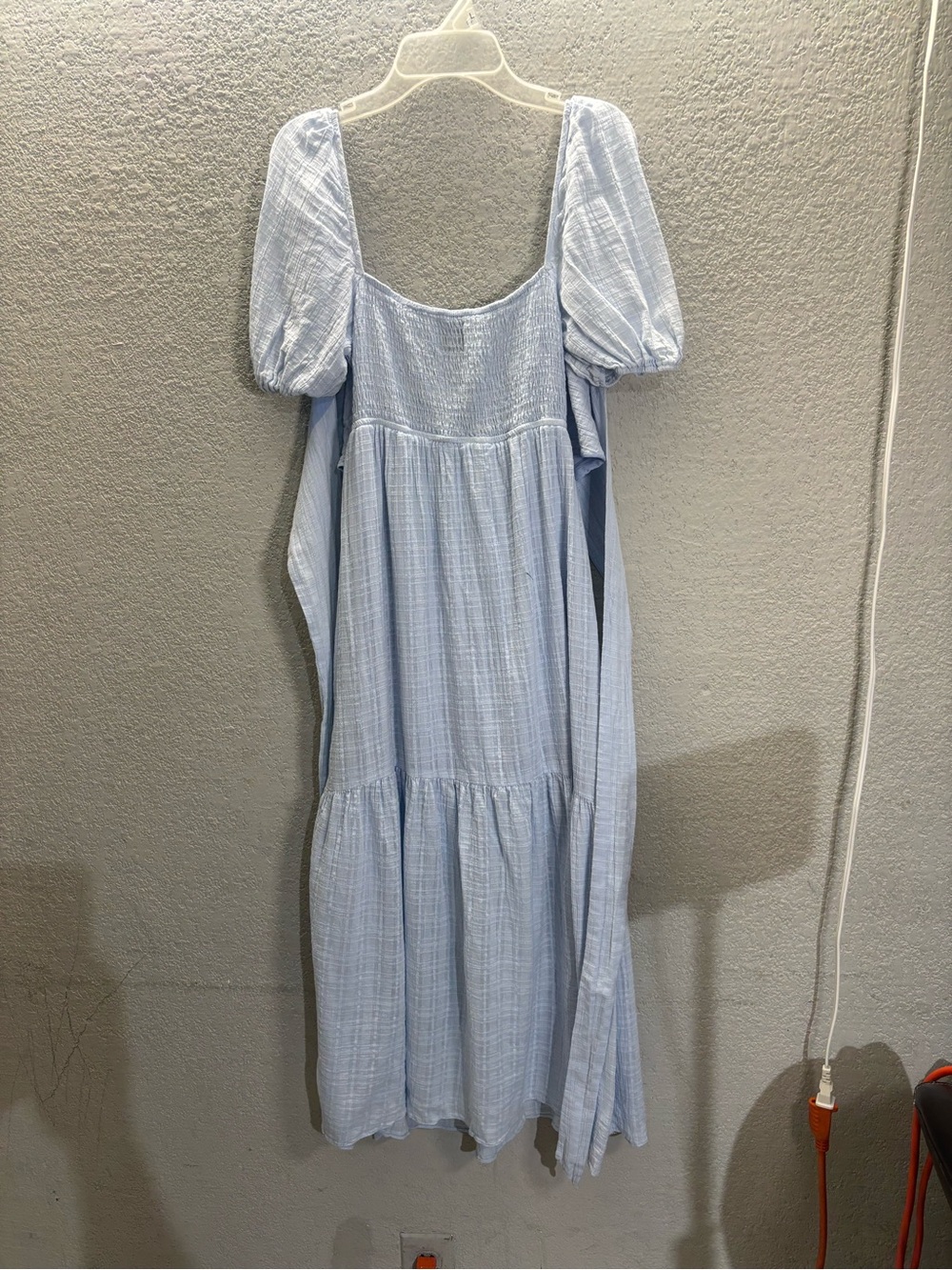 Hello Molly Sky Blue Puff Sleeve Maxi Dress